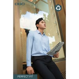 Sơ mí dài tay DGC Dáng Ôm Perfect Fit, kẻ chìm vạt lượn phong cách hiện đại - SASDBE91M 6