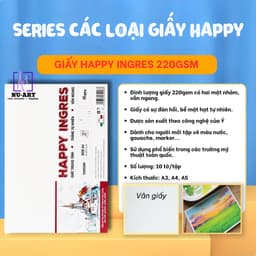 Giấy Vẽ Happy | Giấy Vẽ Màu Nước, Màu Bột, Marker, Chì, Sáp, Nhiều Định Lượng 110/200/220/250/300GSM 4