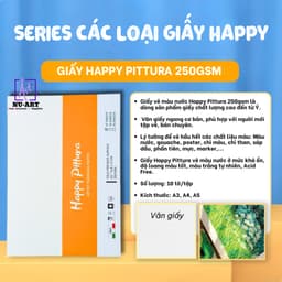 Giấy Vẽ Happy | Giấy Vẽ Màu Nước, Màu Bột, Marker, Chì, Sáp, Nhiều Định Lượng 110/200/220/250/300GSM 5