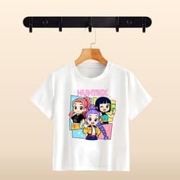 Áo Thun Anime KPop Demon Hunter Màu Trắng In Hình Mira | Zoey | Rumi Đủ Size Từ 10kg 3