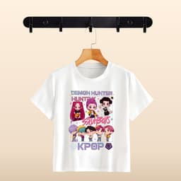 Áo Thun Anime KPop Demon Hunter Màu Trắng In Hình Mira | Zoey | Rumi Đủ Size Từ 10kg 2