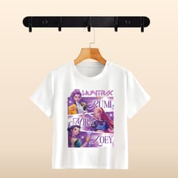 Áo Thun Anime KPop Demon Hunter Màu Trắng In Hình Mira | Zoey | Rumi Đủ Size Từ 10kg 4