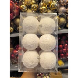 Set bộ châu trắng tuyết Size 4-6-8cm đồ trang trí cây thông sang trọng 2