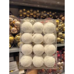 Set bộ châu trắng tuyết Size 4-6-8cm đồ trang trí cây thông sang trọng 4
