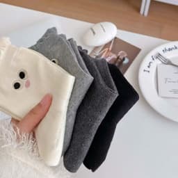 Set 10,set 5 Đôi Tất Cổ Cao Họa Tiết Đôi Mắt To Cổ Bèo Dễ Thương Phong Cách Hàn Quốc T85 5