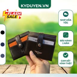 VÍ DA MINI ĐỰNG THẺ DA THẬT 1