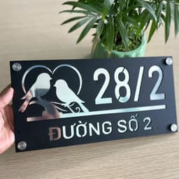 Bảng số nhà sang trọng mica kết hợp alu SANG TRỌNG 5