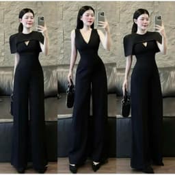 Set bộ đen dài ( sz S M L) sang trọng thanh lịch Xukadress – Set jumpsuit tay choàng dự tiệc thanh lịch, tôn dáng 7