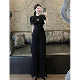 Set bộ đen dài ( sz S M L) sang trọng thanh lịch Xukadress – Set jumpsuit tay choàng dự tiệc thanh lịch, tôn dáng 6