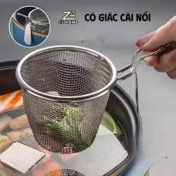 Rổ Nhúng Lẩu Inox 304 Có Móc Cài 11x9.5cm Giỏ Nhúng Lẩu Vớt Mì Thịt Rau Hải Sản 9