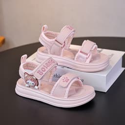 Sandal Bé Gái 3–12 Tuổi Siêu Nhẹ Chống Trơn – Dép Quai Dán Êm Chân, Màu Hồng Tím Dễ Thương – S18 2
