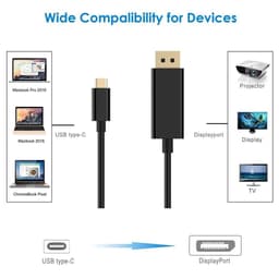 Cáp chuyển Type-C sang DisplayPort 8K@60Hz | Dây USB-C to DP 1.4 hỗ trợ 4K/120Hz – 8K/60Hz  cao cấp 8