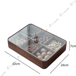 Khay Gỗ Đựng Bánh Mứt Cao Cấp Hộp Gỗ Óc Chó Tự Nhiên Nắp Kính Trưng Bày Bàn Trà Sang Trọng 8