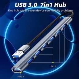 Bộ chia USB 7 cổng đa năng – Hỗ trợ truyền dữ liệu 5Gbps – cho MacBook, Laptop, PC, thiết bị USB 6