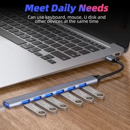 Bộ chia USB 7 cổng đa năng – Hỗ trợ truyền dữ liệu 5Gbps – cho MacBook, Laptop, PC, thiết bị USB 2