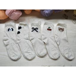  10 Đôi Tất Cao Cổ Nữ GẤU CHERRY Màu Muối Tiêu Phong Cách Hàn Quốc – Thời Trang Độc Đáo" 8