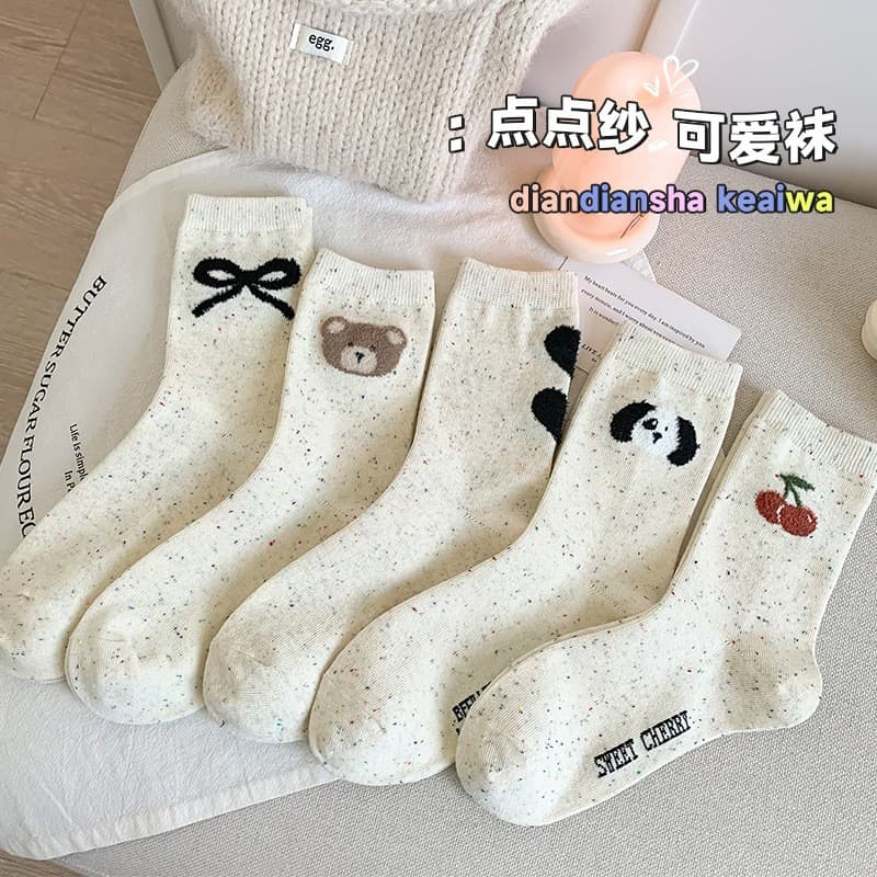  10 Đôi Tất Cao Cổ Nữ GẤU CHERRY Màu Muối Tiêu Phong Cách Hàn Quốc – Thời Trang Độc Đáo"