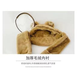 Mũ Len Trùm Đầu Có Kính Chắn Gió Kèm Khăn Quàng Cổ Và Găng Tay Cho Bé, Nón Len Lông Cừu Có Bao Tay Cho Bé 7