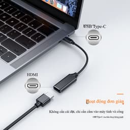 Cáp chuyển Type C sang HDMI 4K – Cáp Type C to HDMI cho điện thoại, laptop, MacBook – Hỗ trợ 4K UHD 7