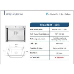CHẬU RỬA ROSLERER RL04-6045 | CAO CẤP | CHẤT LƯỢNG | BỀN BỈ VƯỢT TRỘI 5