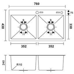 Chậu rửa 2 hố Roslerer RL04-7843C Nano 4