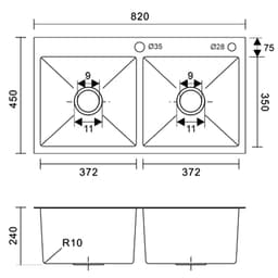 Chậu Rửa Bát Roslerer RL04-8245 Nano 2 Hố Cân 4