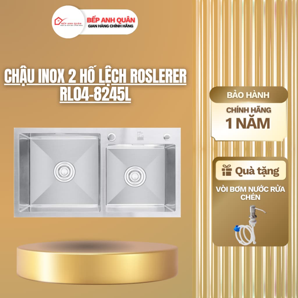 RL04-8245 Chậu Rửa Bát Roslerer 2 Hố Lệch