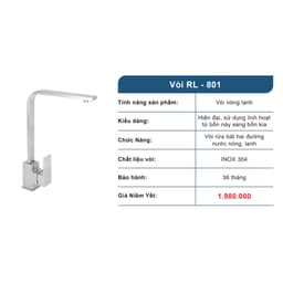 RL-801 Vòi Rửa Bát Roslerer Nóng Lạnh 6