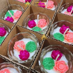 Hộp 12 Ly Nến Bơ Mix Hoa Sen T79 , Nến Bơ Dâng Phật Cúng Mụ, Cúng Thần Tài Cúng Dường An Toàn Không Khói 6