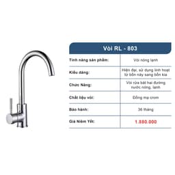 RL-803 Vòi Rửa Bát Roslerer Nóng Lạnh 5