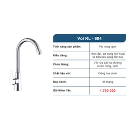 RL-804 Vòi Rửa Bát Roslerer Nóng Lạnh 5