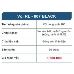 VÒI RỬA ROSLERER RL-807 BLACK | CAO CẤP | 3 ĐƯỜNG NƯỚC 5