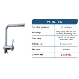 RL-902 Vòi Rửa Bát Roslerer Nóng Lạnh 3