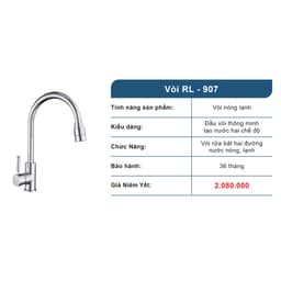 Vòi Rửa Bát Roslerer RL-907 Nóng Lạnh 5