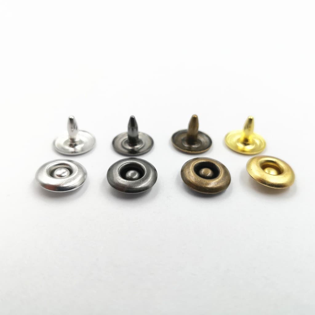 Nút đinh tán cố định túi quần jean (rivets for pocket) (Mẫu nút thụt) 9mm Bằng thau không gỉ Bịch 100 cái