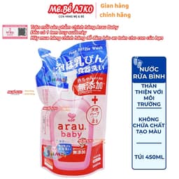 [Chính Hãng] Combo Nước Rửa Bình Sữa Thảo Mộc Arau Baby Bình 500ml và Túi 450ml 4