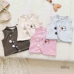 [COMBO]Áo gile len lông thỏ mềm, mịn cho bé 3-9kg 5