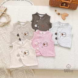 [COMBO]Áo gile len lông thỏ mềm, mịn cho bé 3-9kg 2