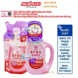 Combo Chai Và Túi Nước Giặt Thảo Mộc Arau Baby (Chai 800ml + Túi 720ml) 1