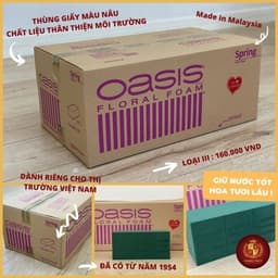 Xốp Xanh Oasis Sping: Cắm Hoa Tươi, Hoa Sáp, Giữ Nước Lâu Chất Lượng Malaysia. 6
