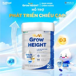 Combo NuVi Grow Height 2+ 800g – Mua 2 Lon Tặng 2 Vỉ Sữa Nước,Hỗ Trợ Phát Triển Chiều Cao 6