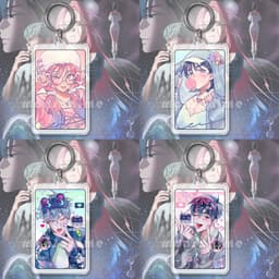 ( VUÔNG ) Móc khóa 2 mặt mica ALIEN STAGE hoạt hình anime chibi xinh xắn dễ thương 1