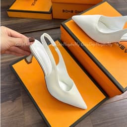 Giày cao gót 5 phân quai hậu mũi nhọn chất tuyết nhung ( TA18 ) 2