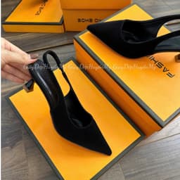 Giày cao gót 5 phân quai hậu mũi nhọn chất tuyết nhung ( TA18 ) 9