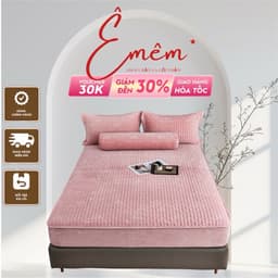 Bộ ga gối nỉ trần bông [Ảnh thật] Freemondle 4 món ,ga bo chun tiện lợi,thiết kế sang trọng,chất lượng tốt 1