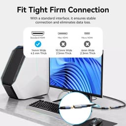 Đầu nối HDMI 2.1 dài – Cáp nối mở rộng 8K/60Hz, 4K/120Hz – Truyền tín hiệu ổn định, bền bỉ 4
