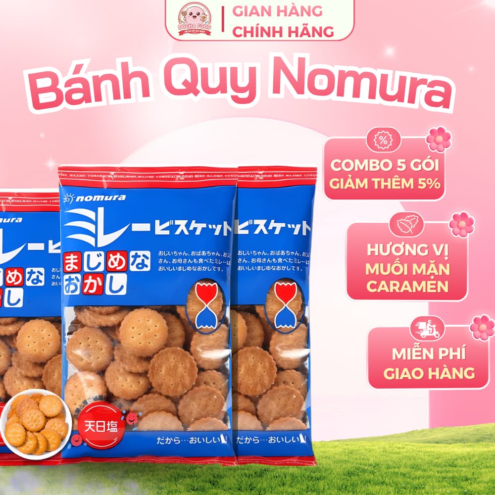 Bánh Quy Mặn NOMURA Nhật Bản Giòn Tan, Ngon Đỉnh Chuẩn Vị Kochi