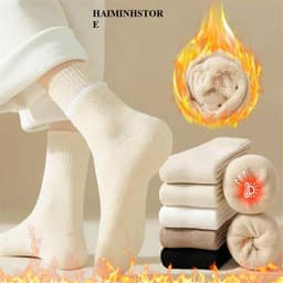 Combo 10 Đôi Tất Nữ Lót Lông Cừu Dày Mịn Cao Cấp, Giữ Ấm Hiệu Quả Khi Trời Lạnh, Chất Liệu Êm Ái Thoáng Khí Dễ Chịu 2