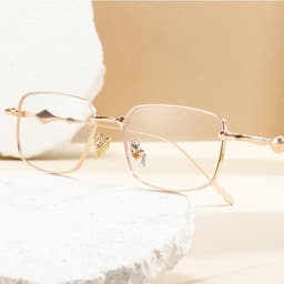 Gọng kính cận thời trang nữ NARO EYEWEAR dáng chữ nhật phong cách trendy chất liệu kim loại - 2709 5