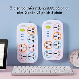 Ổ Cắm Điện Thông Minh Tích Hợp Sạc USB JYoohome Ổ Điện Chịu Tải 2200W Có Công Tắc An Toàn Chịu Nhiệt 4
